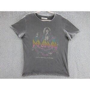 Def Leppard Shirt Womens Medium America By Storm Distressed Style Junk Food Band